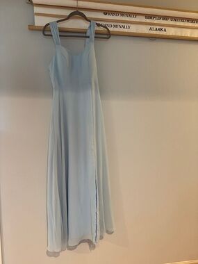 Azazie sky Blue Chiffon A-Line Dress